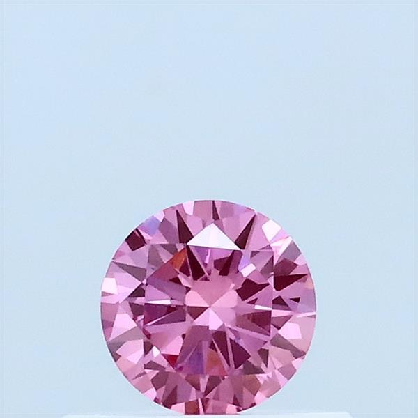 Actual 0.31 carat Fancy Vivid Pink Round lab-grown diamond