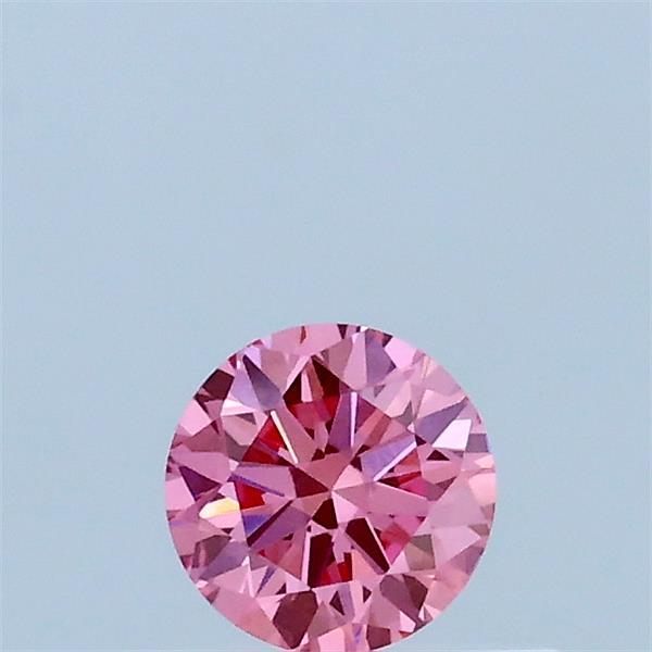 Actual 0.31 carat Fancy Vivid Pink Round lab-grown diamond