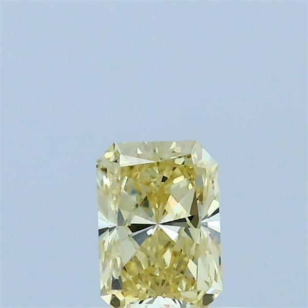 Actual 0.35 carat Fancy Yellow Radiant lab-grown diamond