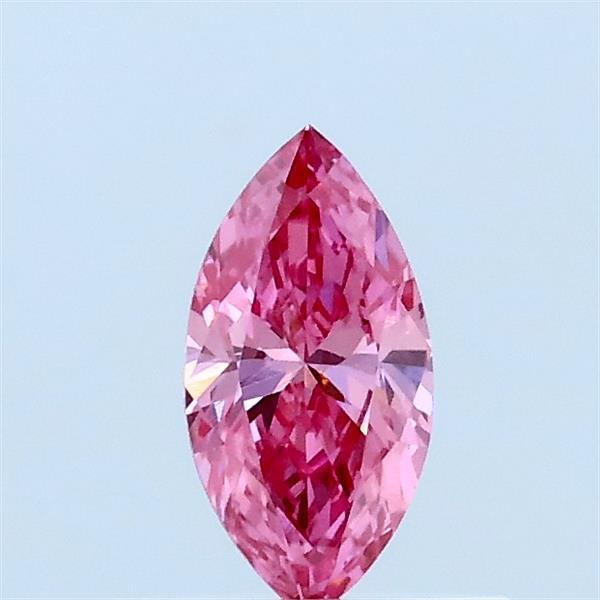 Actual 0.31 carat Fancy Vivid Pink Marquise lab-grown diamond