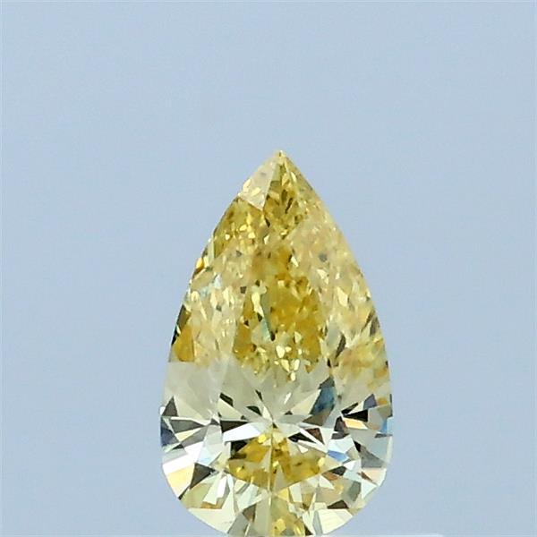 Actual 0.31 carat Fancy Intense Yellow Pear lab-grown diamond