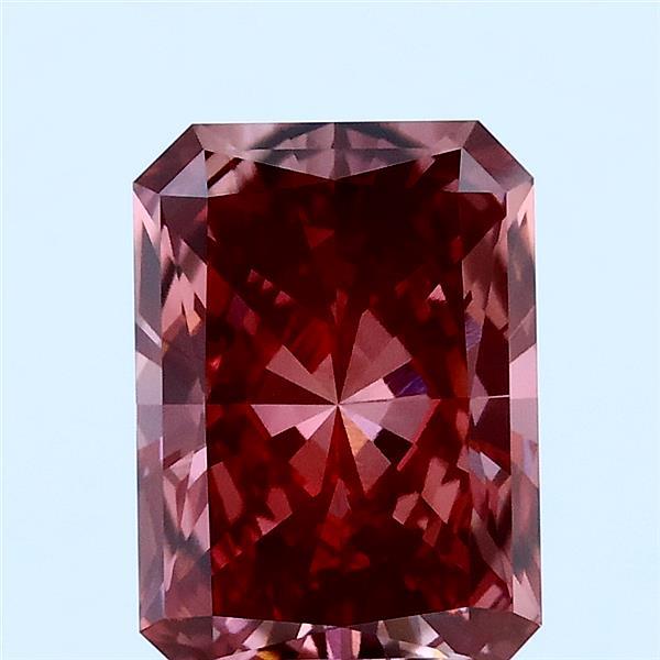 2.35 ct Radiant lab grown diamond FANCY VIVID BROWNISH PINK VS2