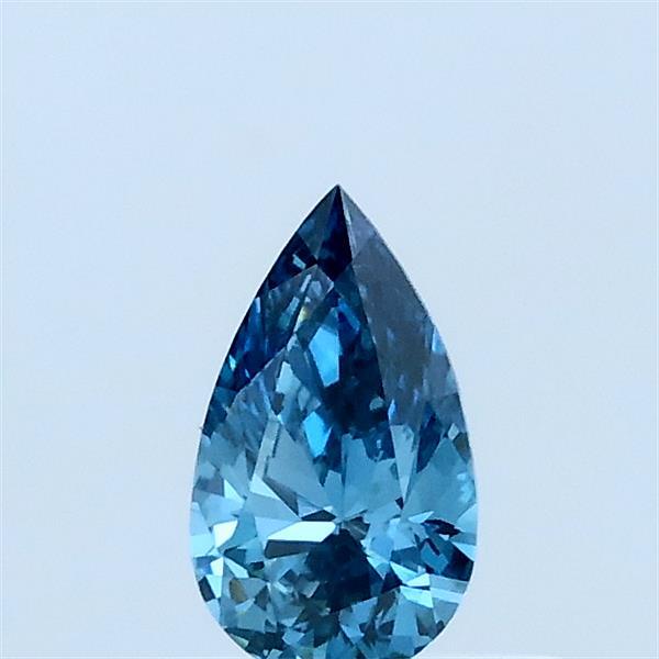 Actual 0.31 carat Fancy Vivid Blue Pear lab-grown diamond