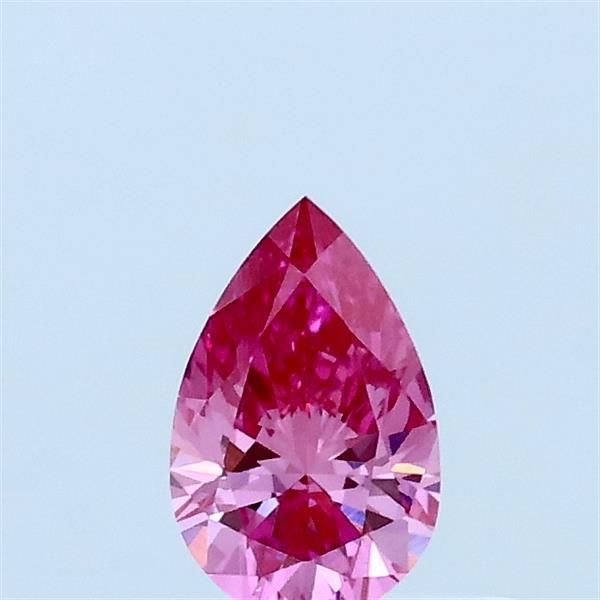 Actual 0.33 carat Fancy Vivid Pink Pear lab-grown diamond