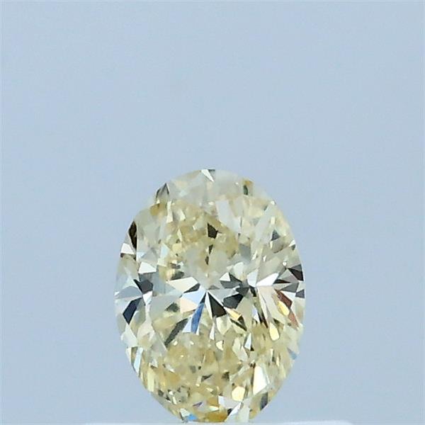Actual 0.31 carat Fancy Light Yellow Oval lab-grown diamond