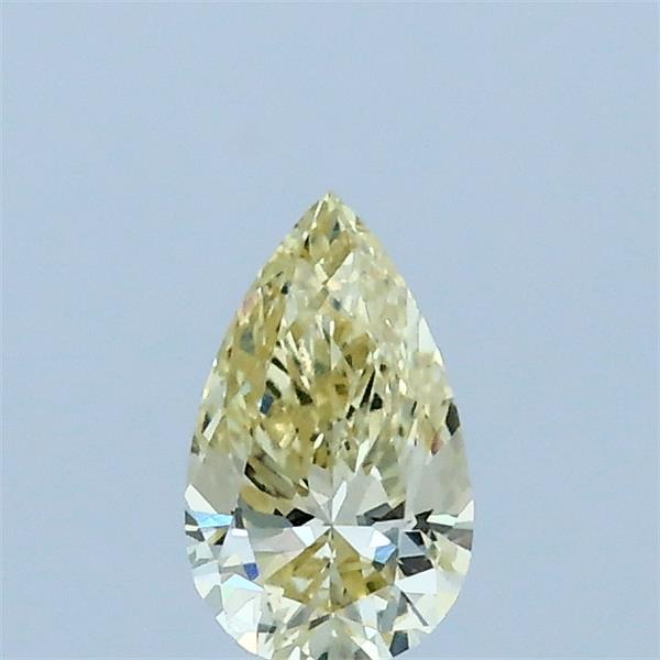 Actual 0.32 carat Fancy Yellow Pear lab-grown diamond