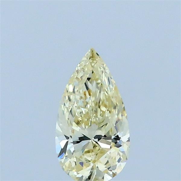 Actual 0.3 carat Fancy Yellow Pear lab-grown diamond