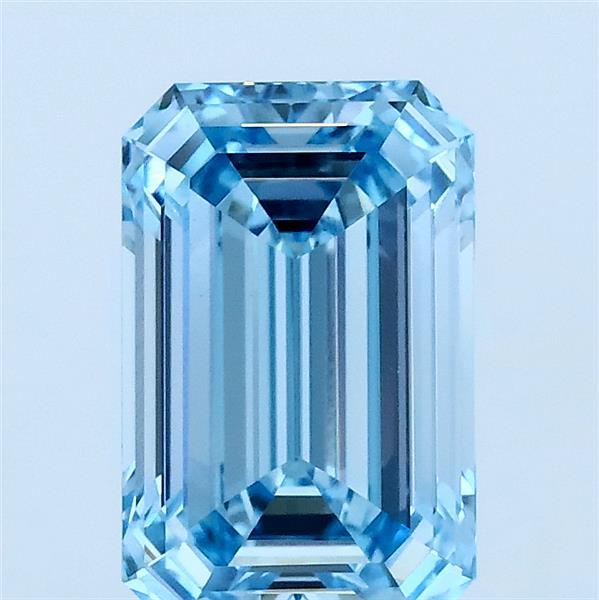 1.93 ct Emerald lab grown diamond FANCY INTENSE BLUE VS1