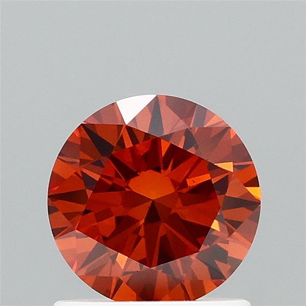 Actual 1 carat Fancy Brownish Orange Round lab-grown diamond