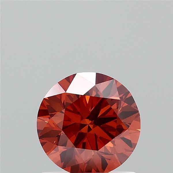 Actual 1 carat Intense Brownish Orange Round lab-grown diamond