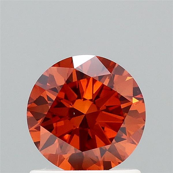 Actual 1 carat Fancy Brownish Orange Round lab-grown diamond
