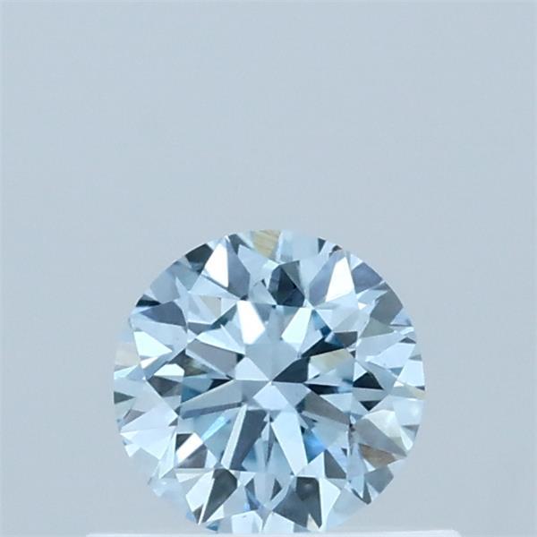 Actual 0.46 carat Vivid Blue Round lab-grown diamond