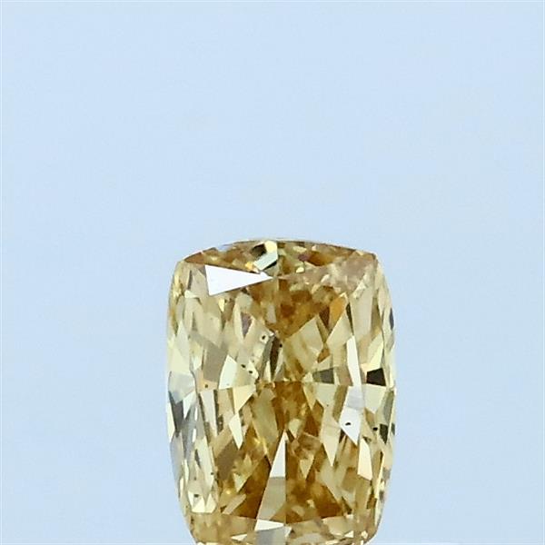 Actual 0.36 carat Fancy Intense Yellow Cushion lab-grown diamond