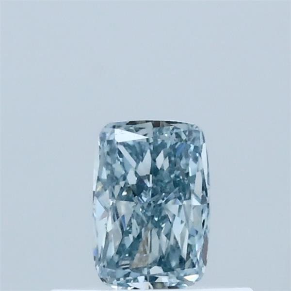 Actual 0.35 carat Fancy Intense Blue Cushion lab-grown diamond