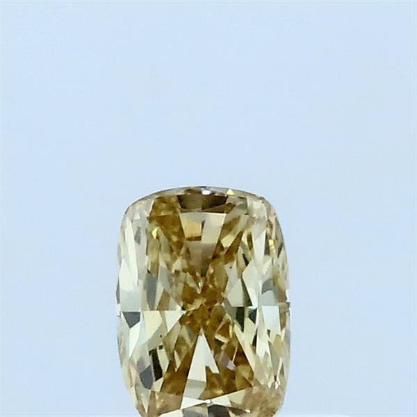 Actual 0.34 carat Fancy Light Yellow Cushion lab-grown diamond