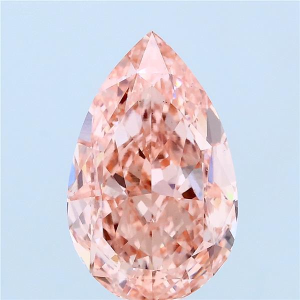 2.97 ct Pear lab grown diamond FANCY VIVID PINK VS1