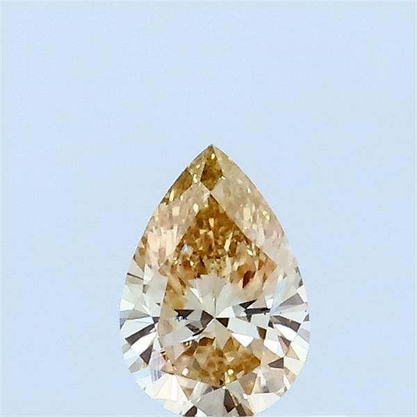 Actual 0.3 carat Fancy Yellow Pear lab-grown diamond