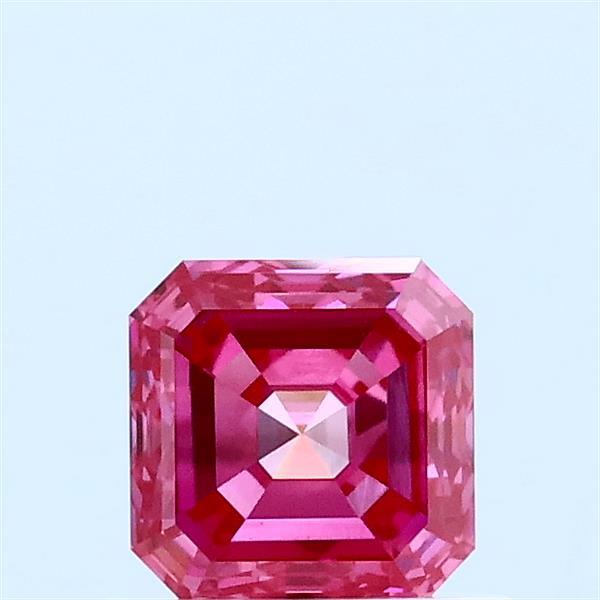 0.82 ct Asscher lab grown diamond FANCY VIVID PINK VS2