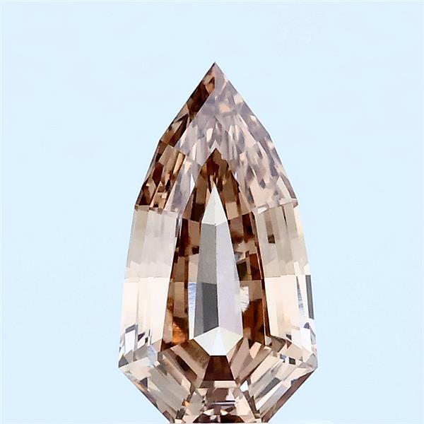 1.06 ct Shield lab grown diamond FANCY LIGHT BROWN VS1