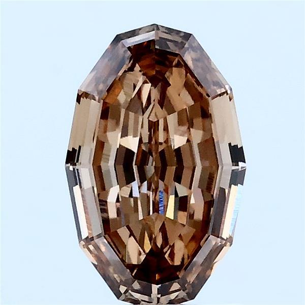 1.09 ct Oval Step lab grown diamond FANCY YELLOWISH BROWN VVS2