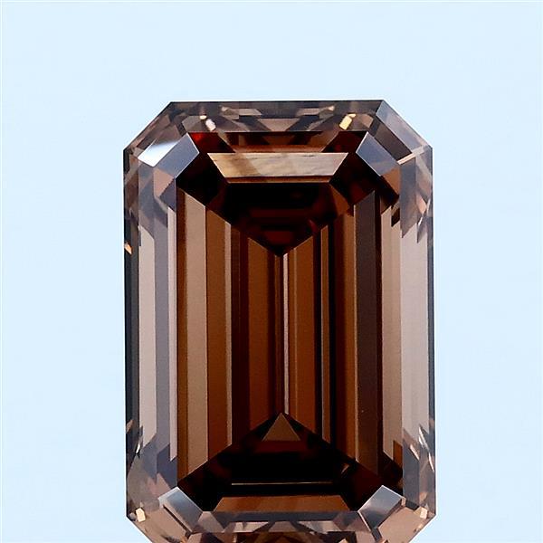 3.80 ct Emerald lab grown diamond FANCY LIGHT BROWN VVS1