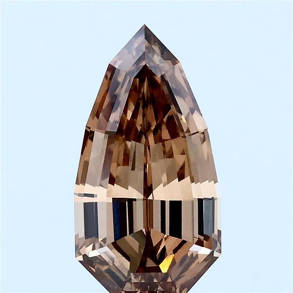 2.18 ct Pear Step lab grown diamond FANCY BROWN VS1