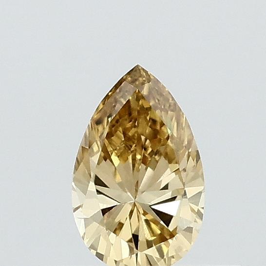 Actual 0.33 carat Fancy Intense Yellow Pear lab-grown diamond