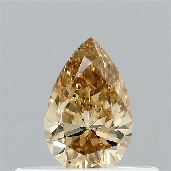 Actual 0.3 carat Fancy Intense Yellow Pear lab-grown diamond