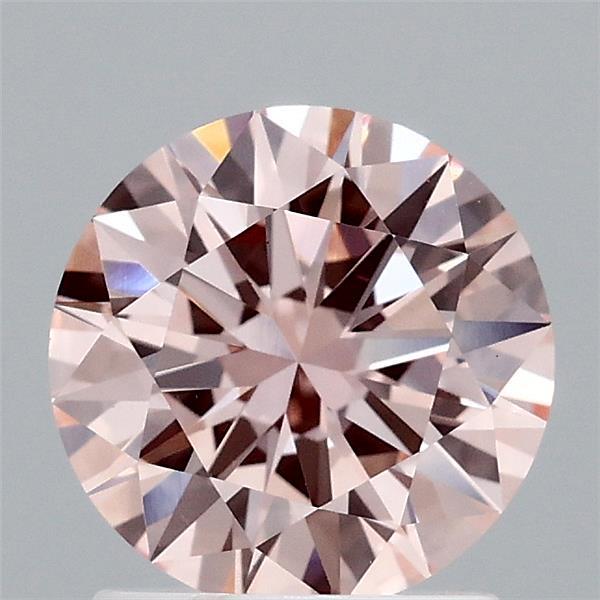 Actual 1.44 carat Fancy Pink Round lab-grown diamond