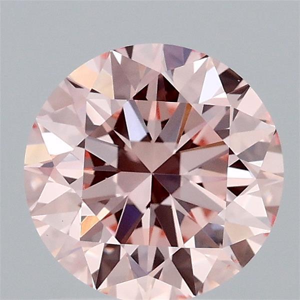 Actual 1.51 carat Fancy Pink Round lab-grown diamond