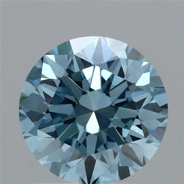 Actual 1.01 carat Vivid Blue Round lab-grown diamond