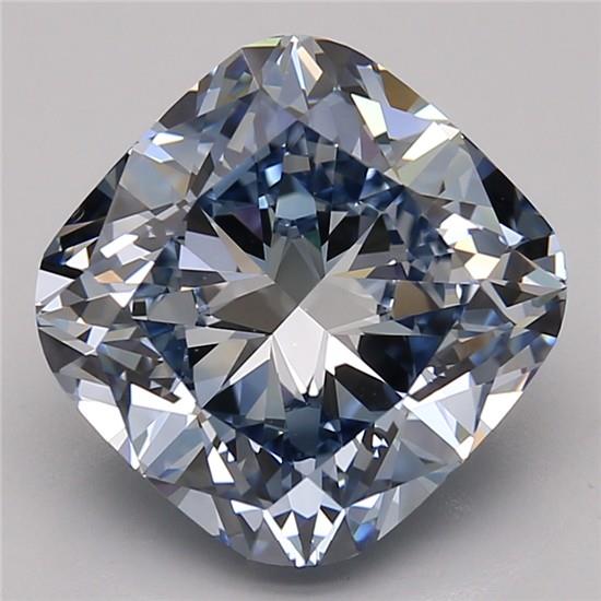 Cushion 5.30ct Fancy Vivid Blue VVS2