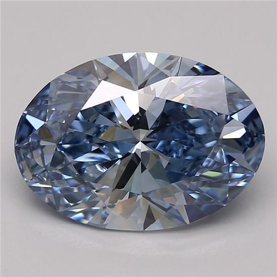 Oval 4.19ct Fancy Vivid Blue VVS2