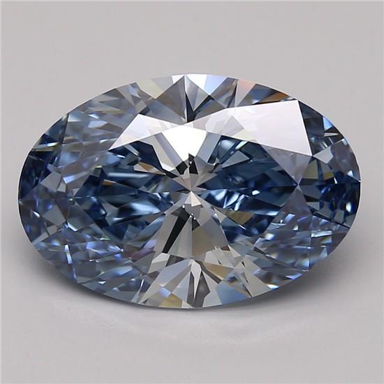 Oval 5.18ct Fancy Vivid Blue IF