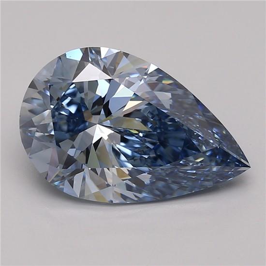 Pear 4.30ct Fancy Vivid Blue IF