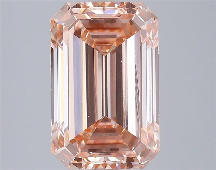 Actual 4.01 carat Fancy Intense Pink Emerald lab-grown diamond