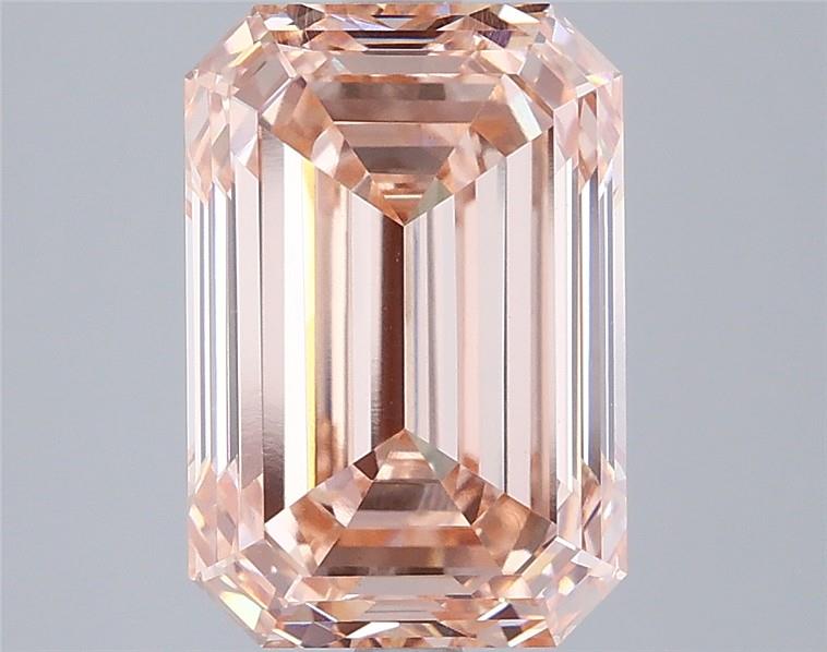 Actual 4.01 carat Fancy Intense Pink Emerald lab-grown diamond