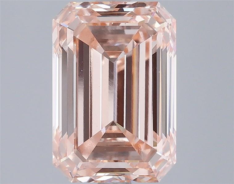 Actual 3.09 carat Fancy Intense Pink Emerald lab-grown diamond