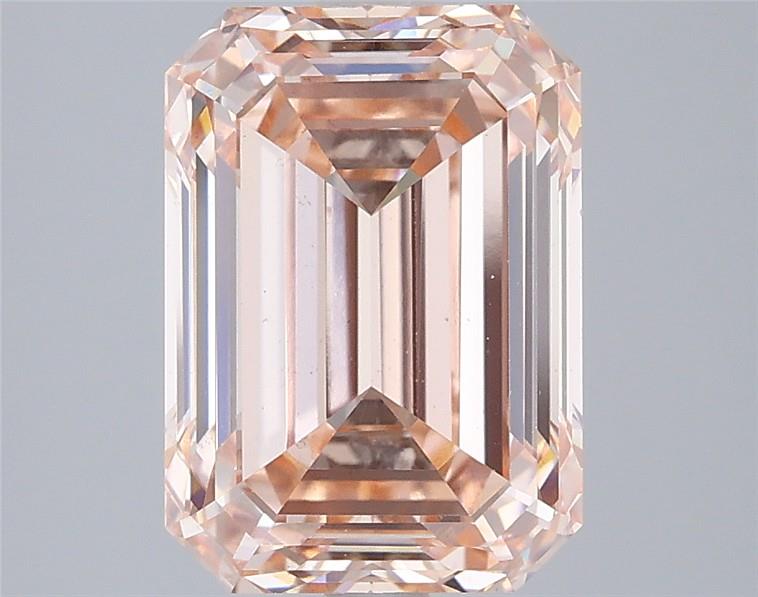 Actual 4.08 carat Fancy Intense Pink Emerald lab-grown diamond