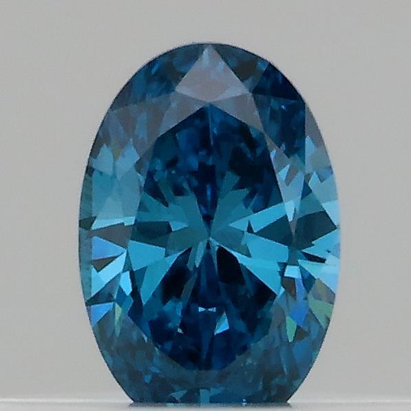 Actual 0.16 carat Vivid Blue Oval lab-grown diamond