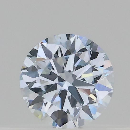 Actual 0.2 carat Fancy Light Blue Round lab-grown diamond