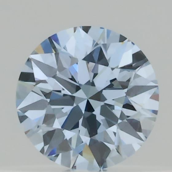 Actual 0.29 carat Fancy Blue Round lab-grown diamond